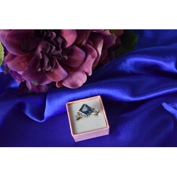 Sky Jewelry Серебряное кольцо с камнем Турмалин Параиба