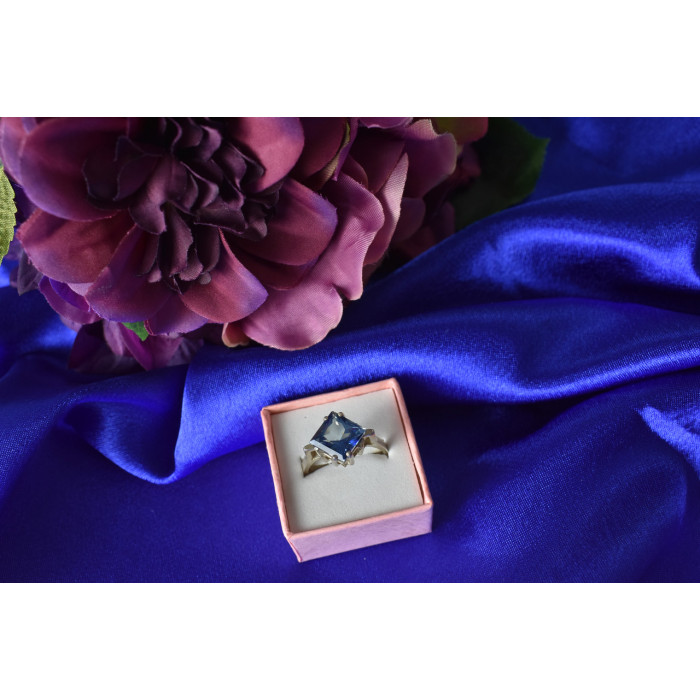 Sky Jewelry Серебряное кольцо с камнем Турмалин Параиба