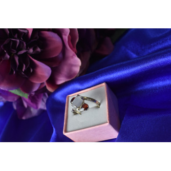 Sky Jewelry Серебряное кольцо  с Гранатом и Лунным Камнем