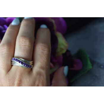 Sky Jewelry Серебряное кольцо 925 пробы с фиолетовым Турмалином