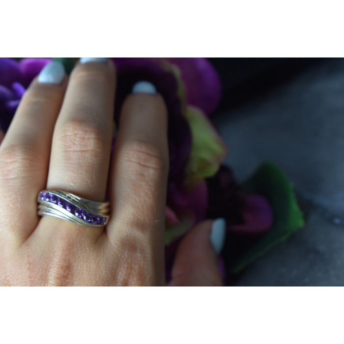 Sky Jewelry Серебряное кольцо 925 пробы с фиолетовым Турмалином