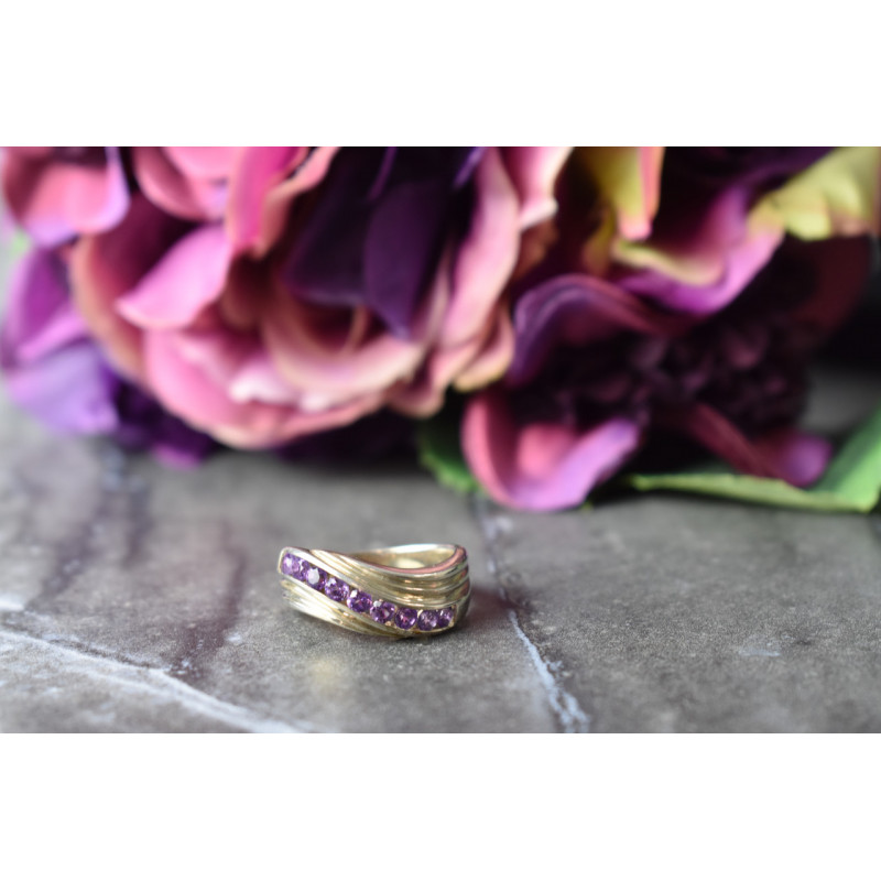 Sky Jewelry Серебряное кольцо 925 пробы с фиолетовым Турмалином