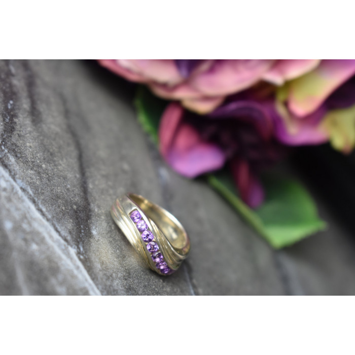 Sky Jewelry Серебряное кольцо 925 пробы с фиолетовым Турмалином