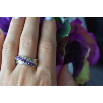 Sky Jewelry Серебряное кольцо 925 пробы с фиолетовым Турмалином