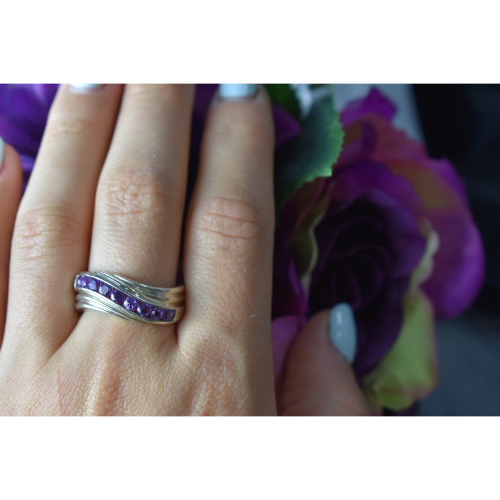 Sky Jewelry Серебряное кольцо 925 пробы с фиолетовым Турмалином