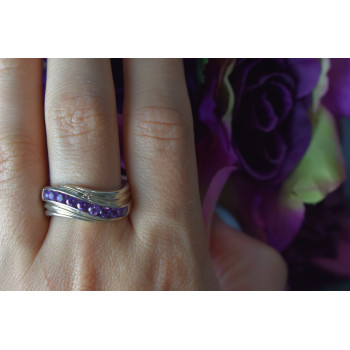 Sky Jewelry Серебряное кольцо 925 пробы с фиолетовым Турмалином