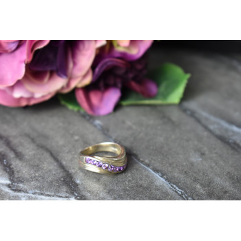 Sky Jewelry Серебряное кольцо 925 пробы с фиолетовым Турмалином