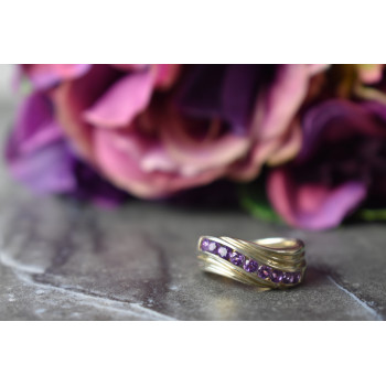 Sky Jewelry Серебряное кольцо 925 пробы с фиолетовым Турмалином