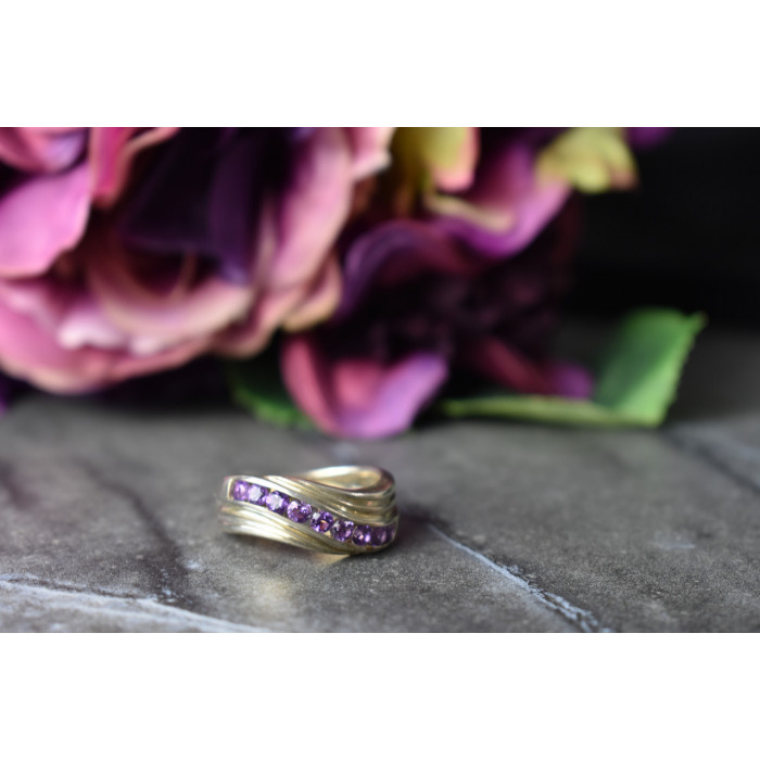 Sky Jewelry Серебряное кольцо 925 пробы с фиолетовым Турмалином