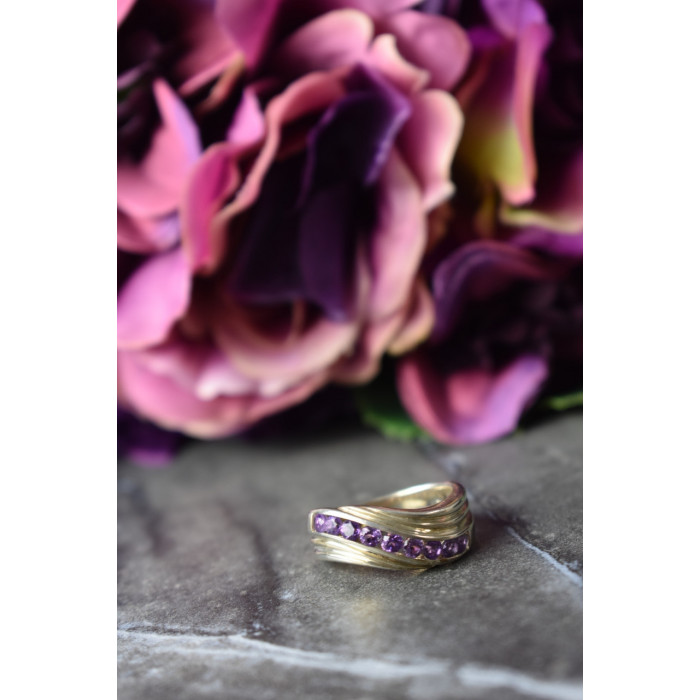 Sky Jewelry Серебряное кольцо 925 пробы с фиолетовым Турмалином