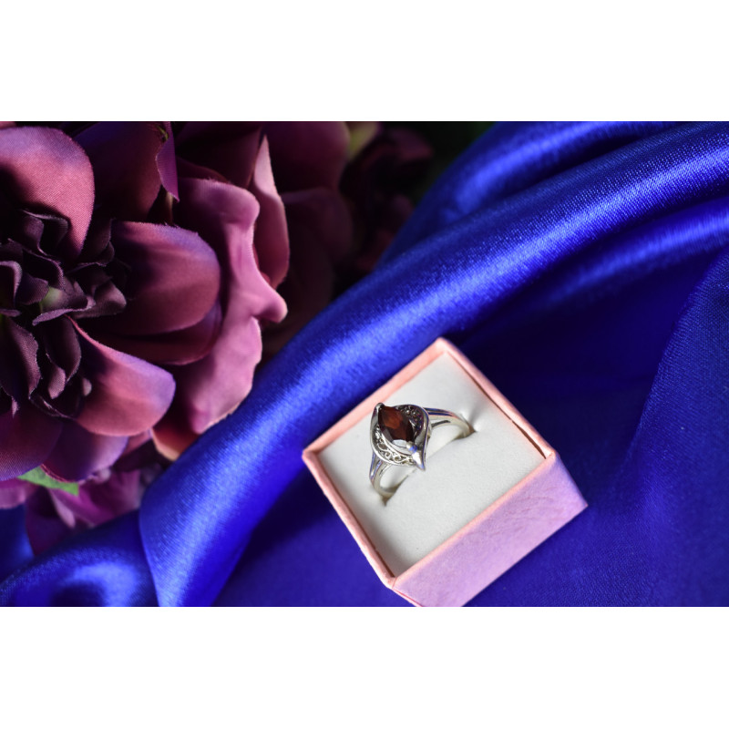 Sky Jewelry Серебряное кольцо 925 проба с Гранатом