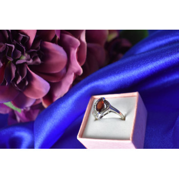 Sky Jewelry Серебряное кольцо 925 проба с Гранатом