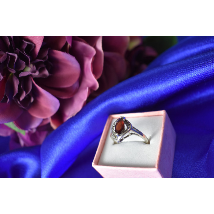 Sky Jewelry Серебряное кольцо 925 проба с Гранатом