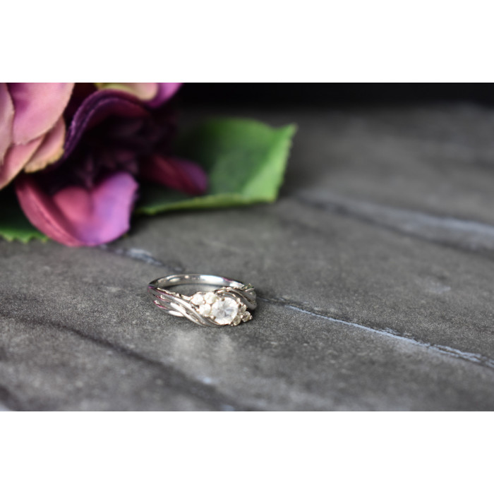 Sky Jewelry Серебряное кольцо с белым Топазом