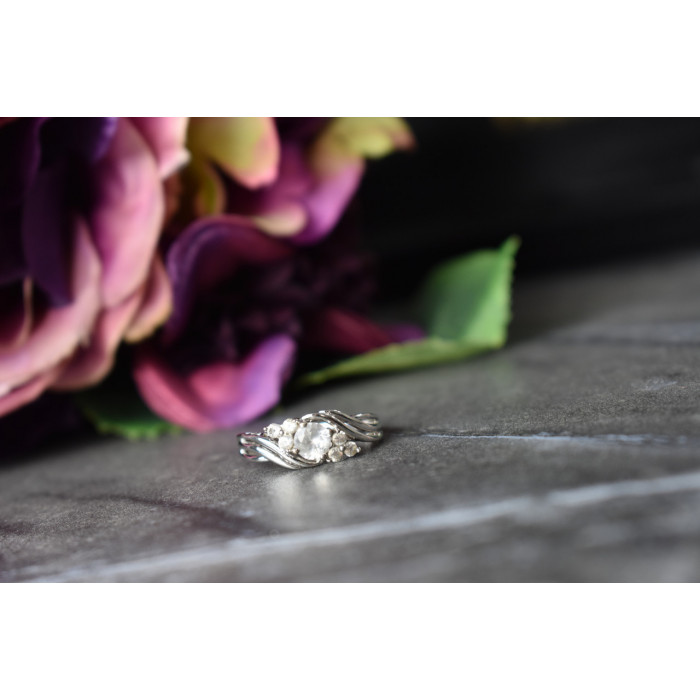 Sky Jewelry Серебряное кольцо с белым Топазом