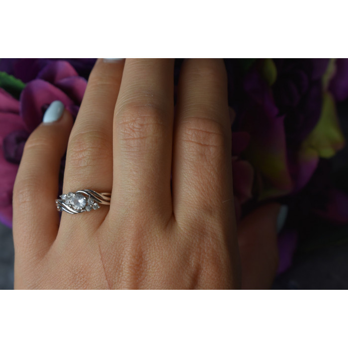 Sky Jewelry Серебряное кольцо с белым Топазом