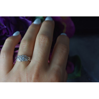 Sky Jewelry Серебряное кольцо с белым Топазом