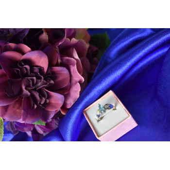 Sky Jewelry Серебряное кольцо с Опалом и Топазом