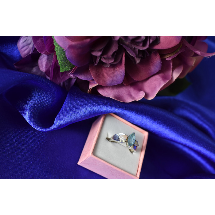 Sky Jewelry Серебряное кольцо с Опалом и Топазом