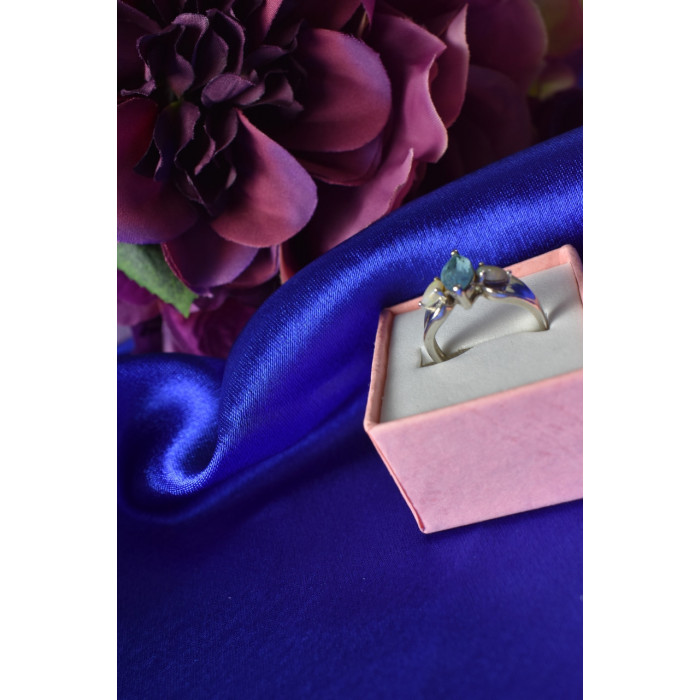 Sky Jewelry Серебряное кольцо с Опалом и Топазом