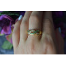 Sky Jewelry Серебряное кольцо в позолоте с Изумрудом и фианитами