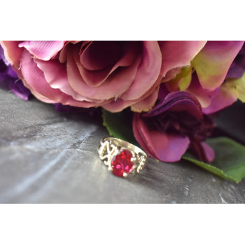 Sky Jewelry Серебряное кольцо с камнем розовая Шпинель