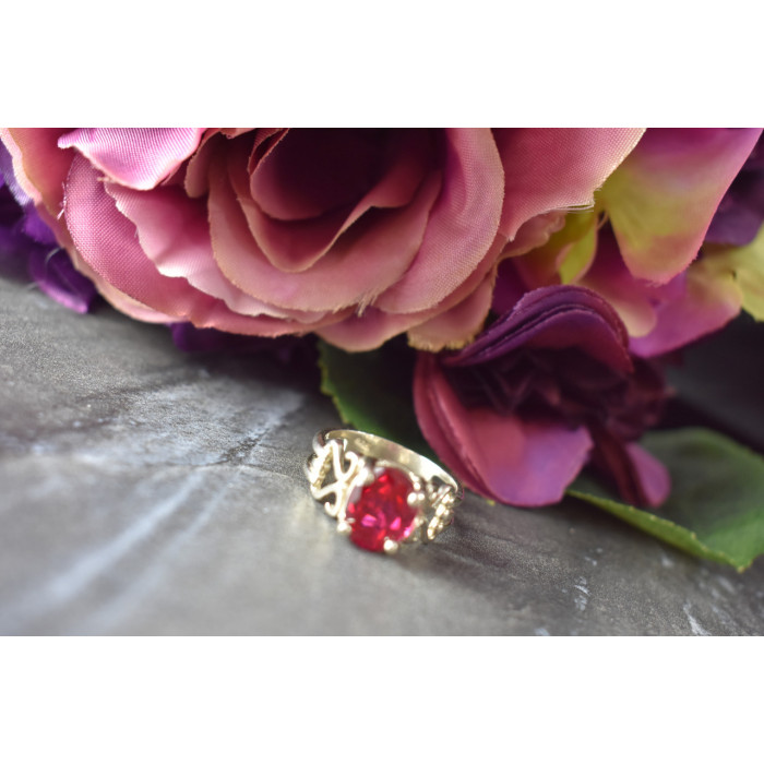 Sky Jewelry Серебряное кольцо с камнем розовая Шпинель