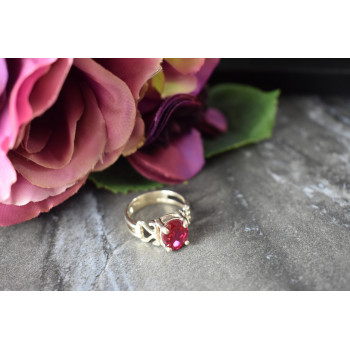 Sky Jewelry Серебряное кольцо с камнем розовая Шпинель