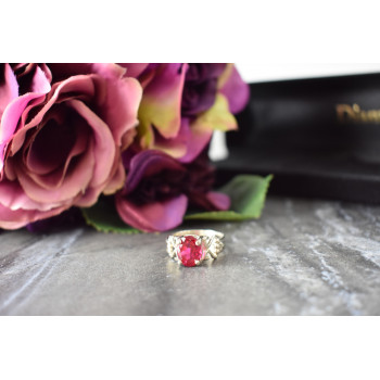 Sky Jewelry Серебряное кольцо с камнем розовая Шпинель