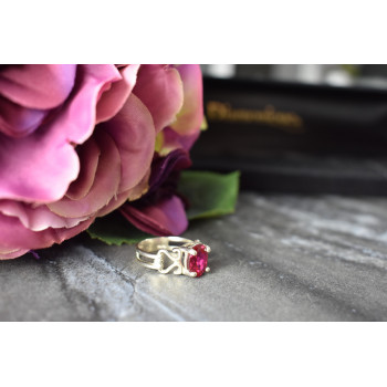 Sky Jewelry Серебряное кольцо с камнем розовая Шпинель