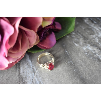 Sky Jewelry Серебряное кольцо с камнем розовая Шпинель