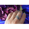 Sky Jewelry Серебряное кольцо с Синей и Голубой Шпинелью *Цветы*