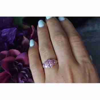 Sky Jewelry Серебряное кольцо 925 проба с нежно-розовыми фианитами