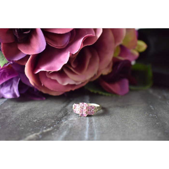 Sky Jewelry Серебряное кольцо 925 проба с нежно-розовыми фианитами