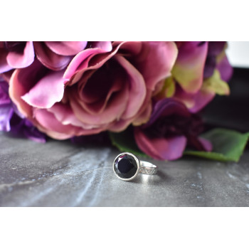 Sky Jewelry Серебряное кольцо с Черным Нефритом 925 проба