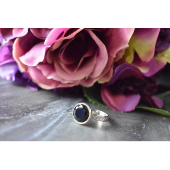 Sky Jewelry Серебряное кольцо с Черным Нефритом 925 проба