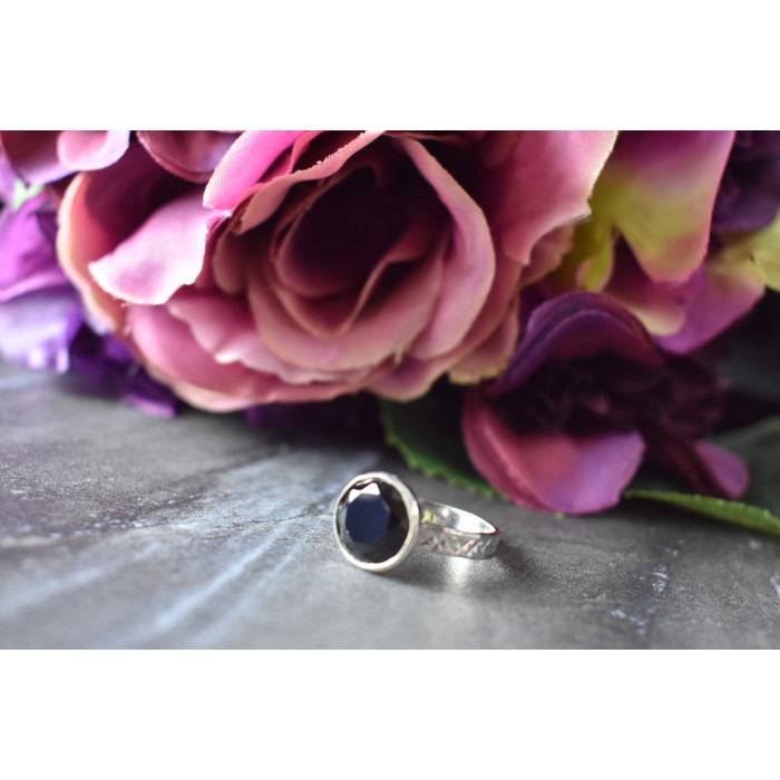 Sky Jewelry Серебряное кольцо с Черным Нефритом 925 проба