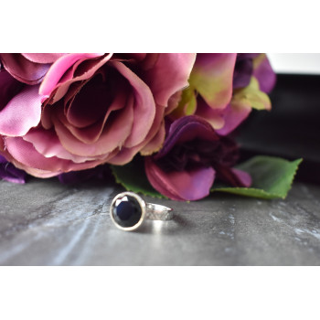 Sky Jewelry Серебряное кольцо с Черным Нефритом 925 проба