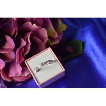 Sky Jewelry Серебряное кольцо 925 проба с розовыми и белыми Фианитами