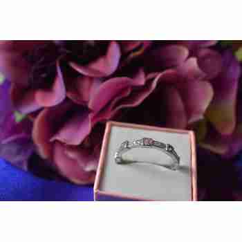 Sky Jewelry Серебряное кольцо 925 проба с розовыми и белыми Фианитами