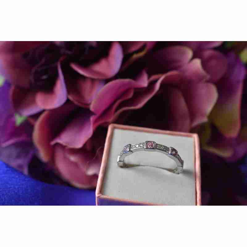 Sky Jewelry Серебряное кольцо 925 проба с розовыми и белыми Фианитами
