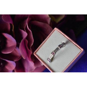 Sky Jewelry Серебряное кольцо 925 проба с розовыми и белыми Фианитами