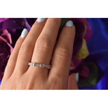 Sky Jewelry Серебряное кольцо 925 проба с розовыми и белыми Фианитами