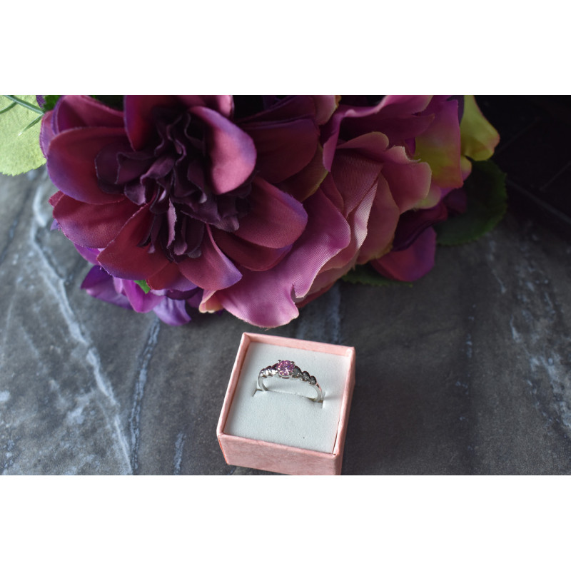 Sky Jewelry Серебряное кольцо с розовым фианитом