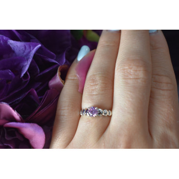 Sky Jewelry Серебряное кольцо с розовым фианитом