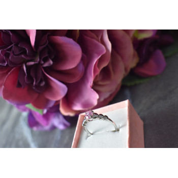 Sky Jewelry Серебряное кольцо с розовым фианитом