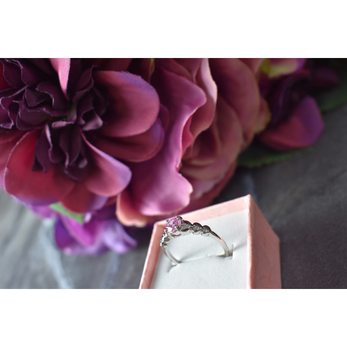 Sky Jewelry Серебряное кольцо с розовым фианитом