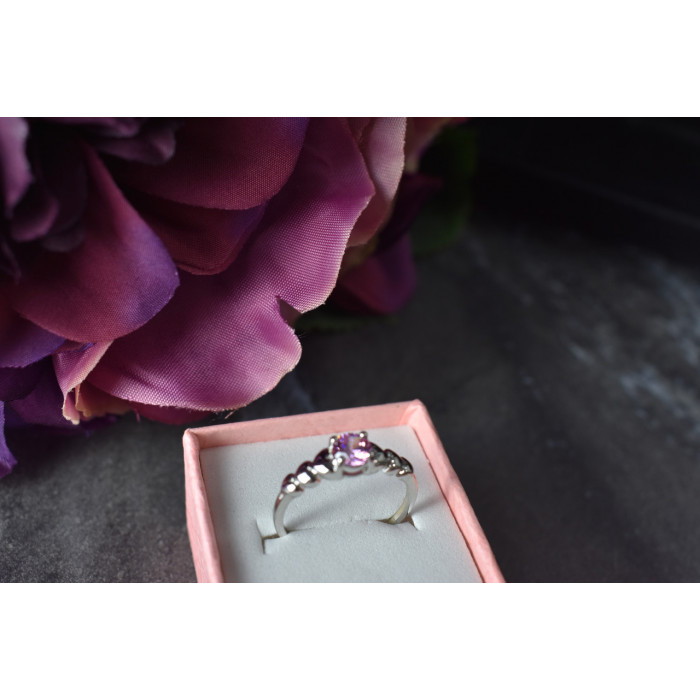 Sky Jewelry Серебряное кольцо с розовым фианитом