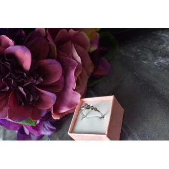 Sky Jewelry Серебряное кольцо с розовым фианитом