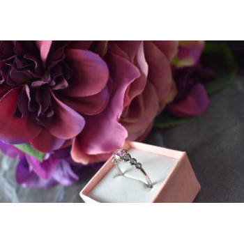 Sky Jewelry Серебряное кольцо с розовым фианитом